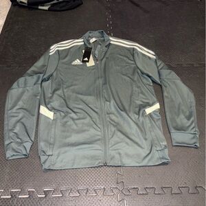 Adidas Jacket Climalite AFS TIRO TR JKW Men’s Med Dark Green Gray Track Top; Lg